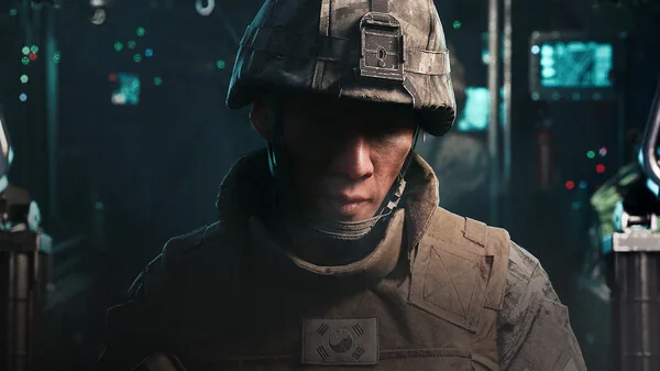Modern Warfare 4 reveal trailer poster showing a helmeted soldier seated inside a military transport.